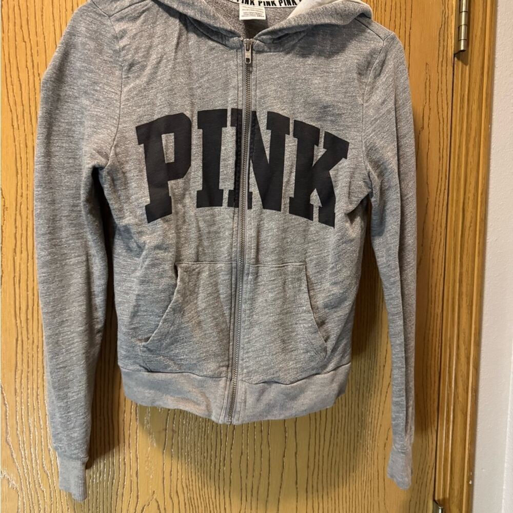 Victoria's Secret PINK small Gray Zip-Up Hoodie